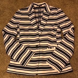 Express Navy and White Striped Blazer Sz S